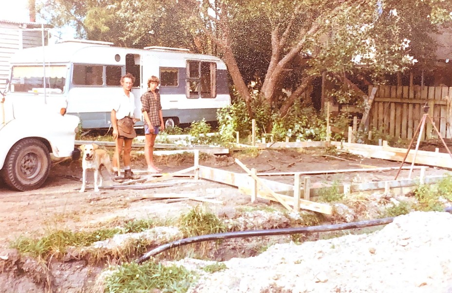 Johnson Brothers Building team on site, setting out foundations